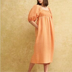 Nobody's‎ Child Orange and Pink Striped Kylie midi dress Size 4